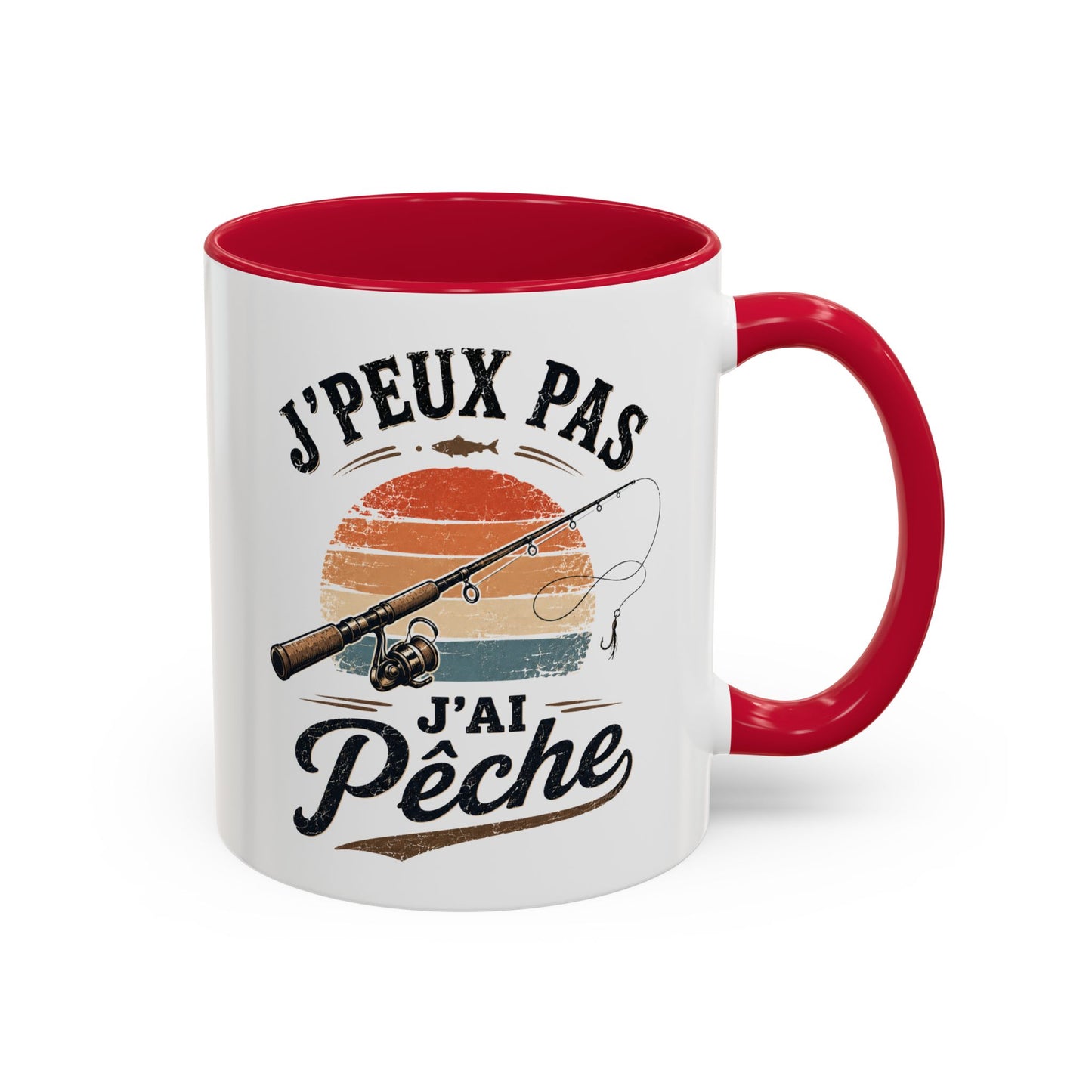 Tasse J’Peux Pas J’Ai Pêche – Mug Pêche Vintage Humoristique – Cadeau Pêcheur Homme Nature 325ml