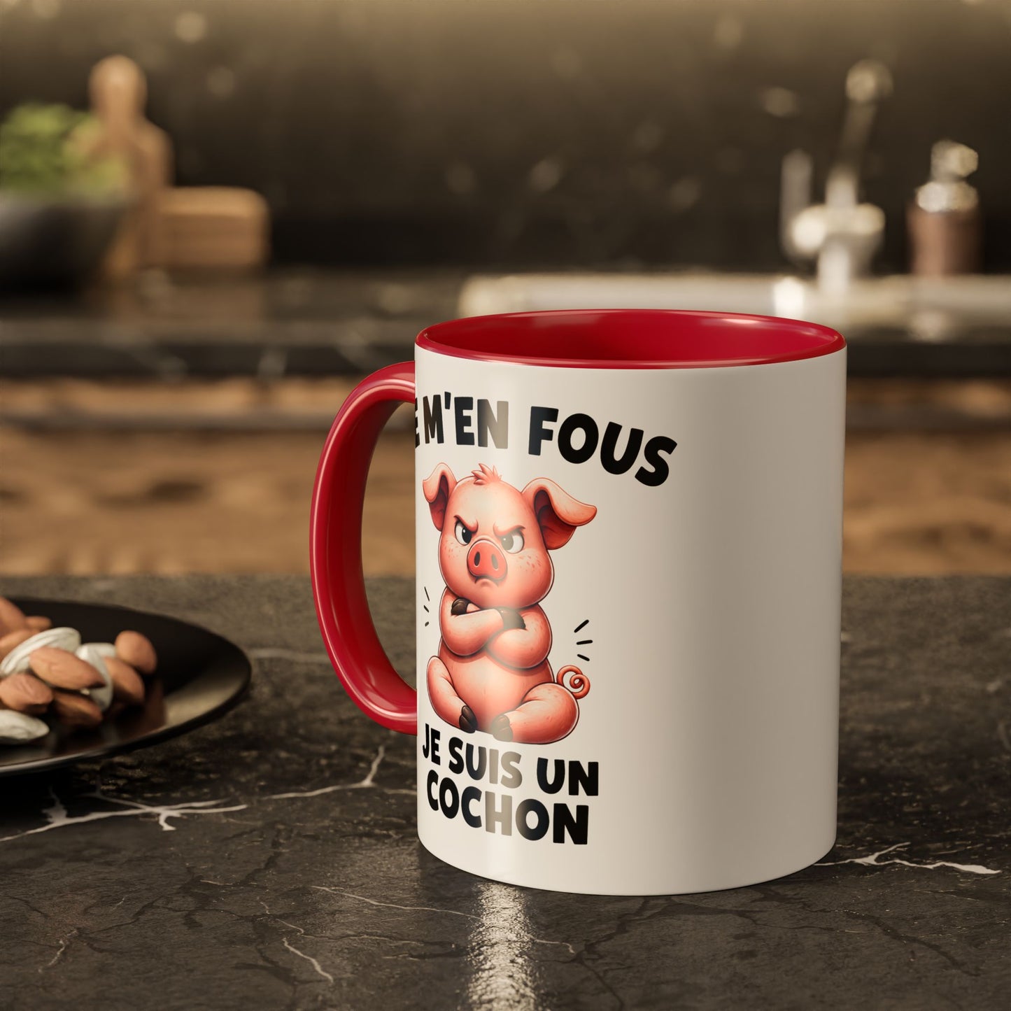 Tasse Je M’En Fous Je Suis un Cochon – Mug Cochon Humoristique – Cadeau Femme Homme Amoureux des Animaux 325ml