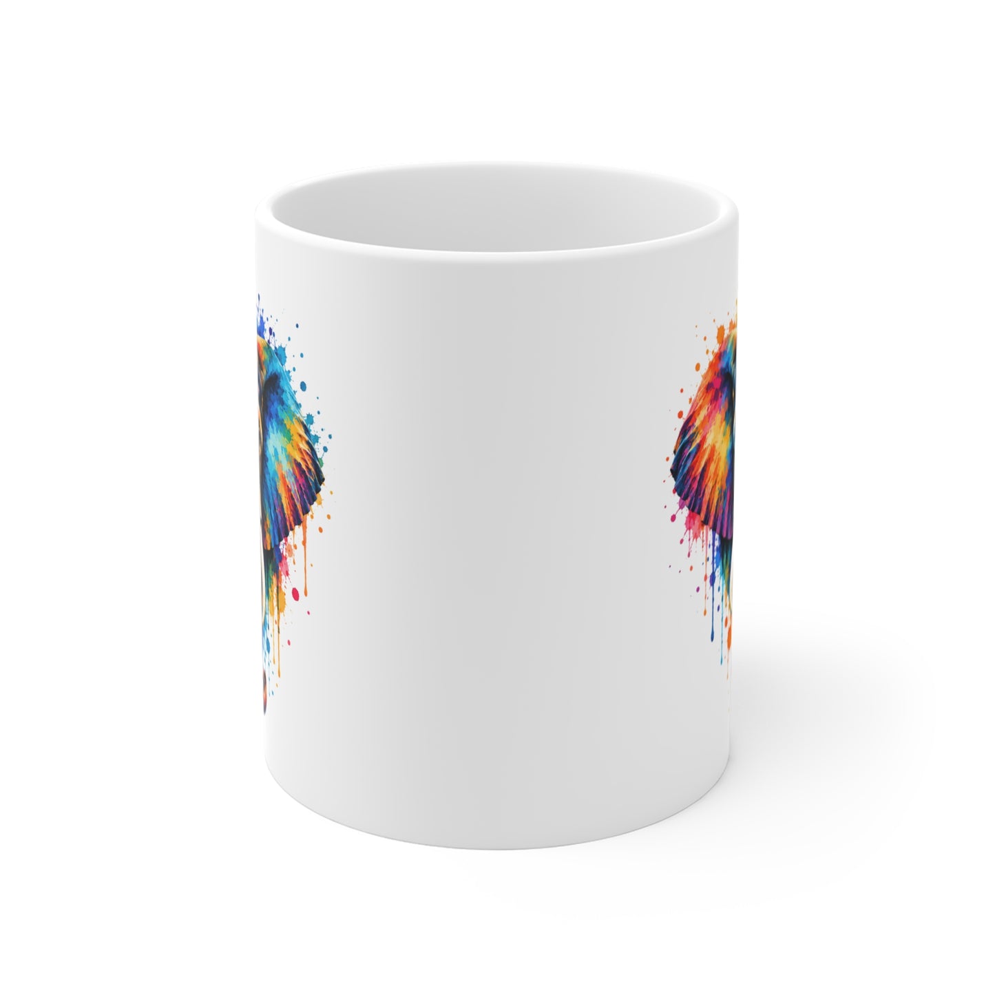 Mug Éléphant Coloré – Tasse Illustration Artistique Effet Aquarelle – Cadeau Original Amoureux des Éléphants et Animaux