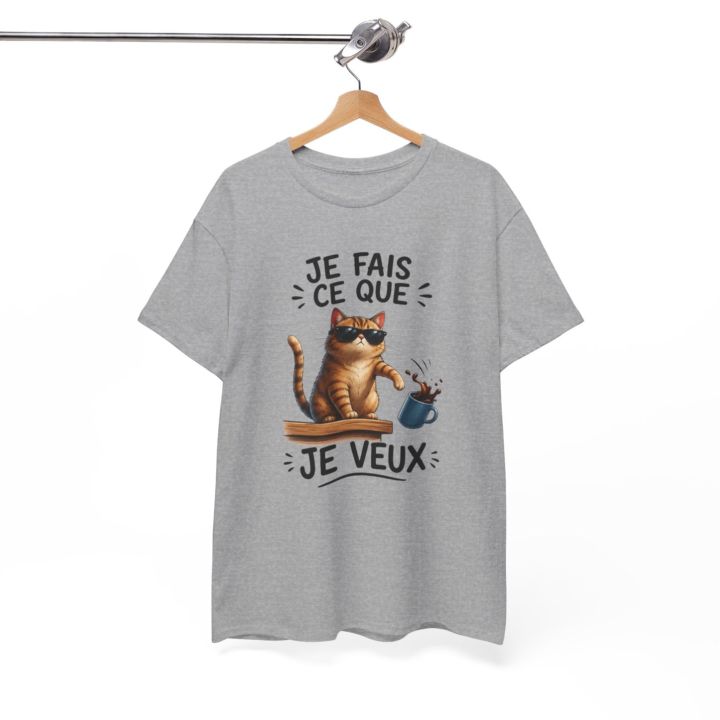 Tee-Shirt Je Fais Ce Que Je Veux – Chat Drôle Avec Lunettes – Cadeau Humour Homme Femme Adulte