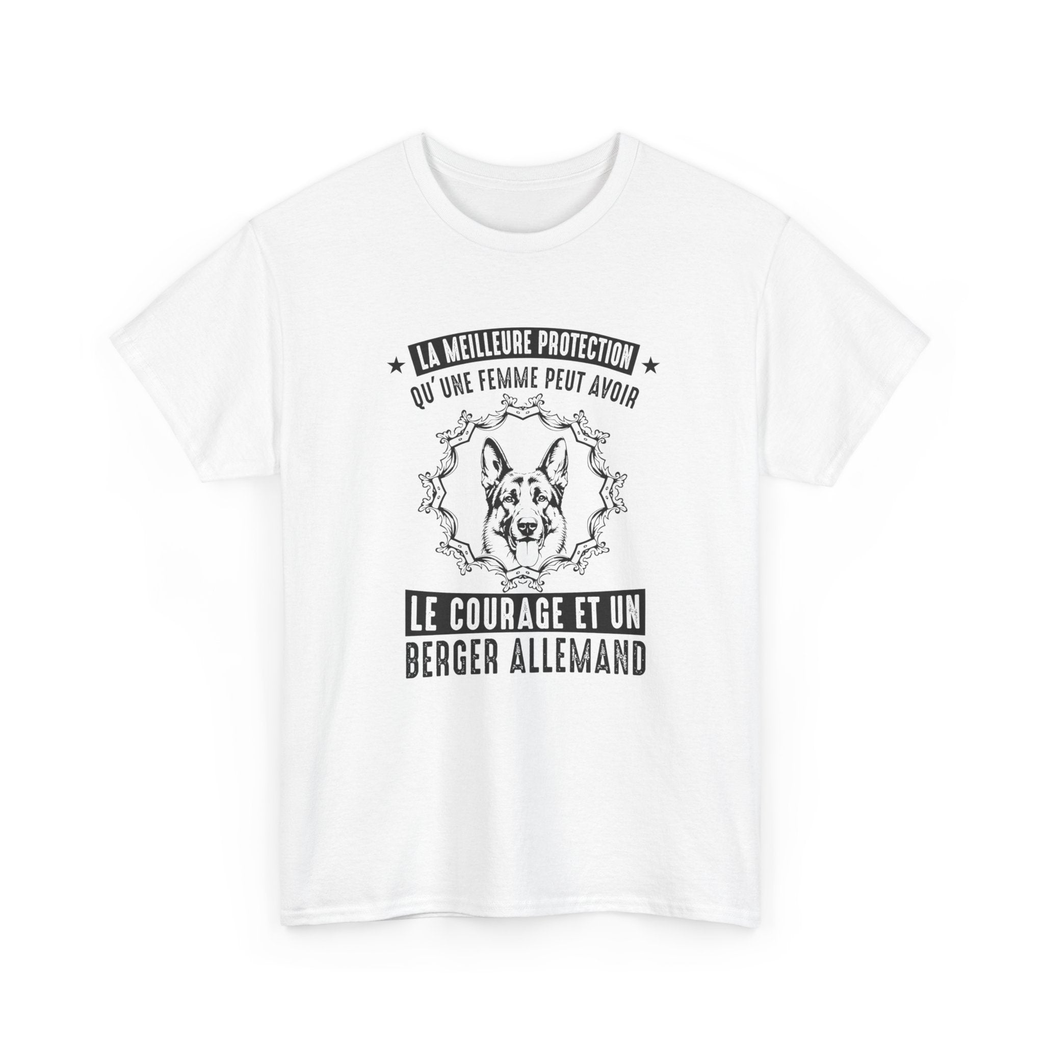 T-Shirt Berger Allemand Femme – Cadeau Amoureuse des Chiens – Chien Protecteur Courageux – Idée Cadeau Maîtresse Berger Allemand