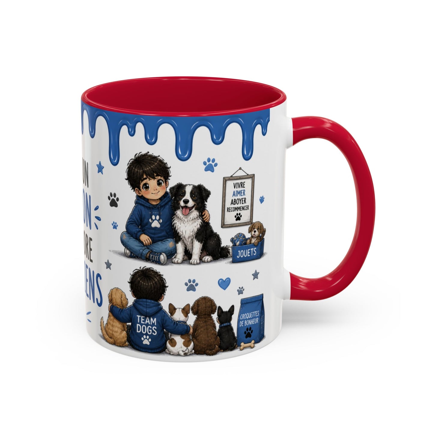 Tasse Juste Un Garçon Qui Adore Les Chiens – Mug Chien Garçon Kawaii Bleu – Cadeau Passion Chiens 325ml