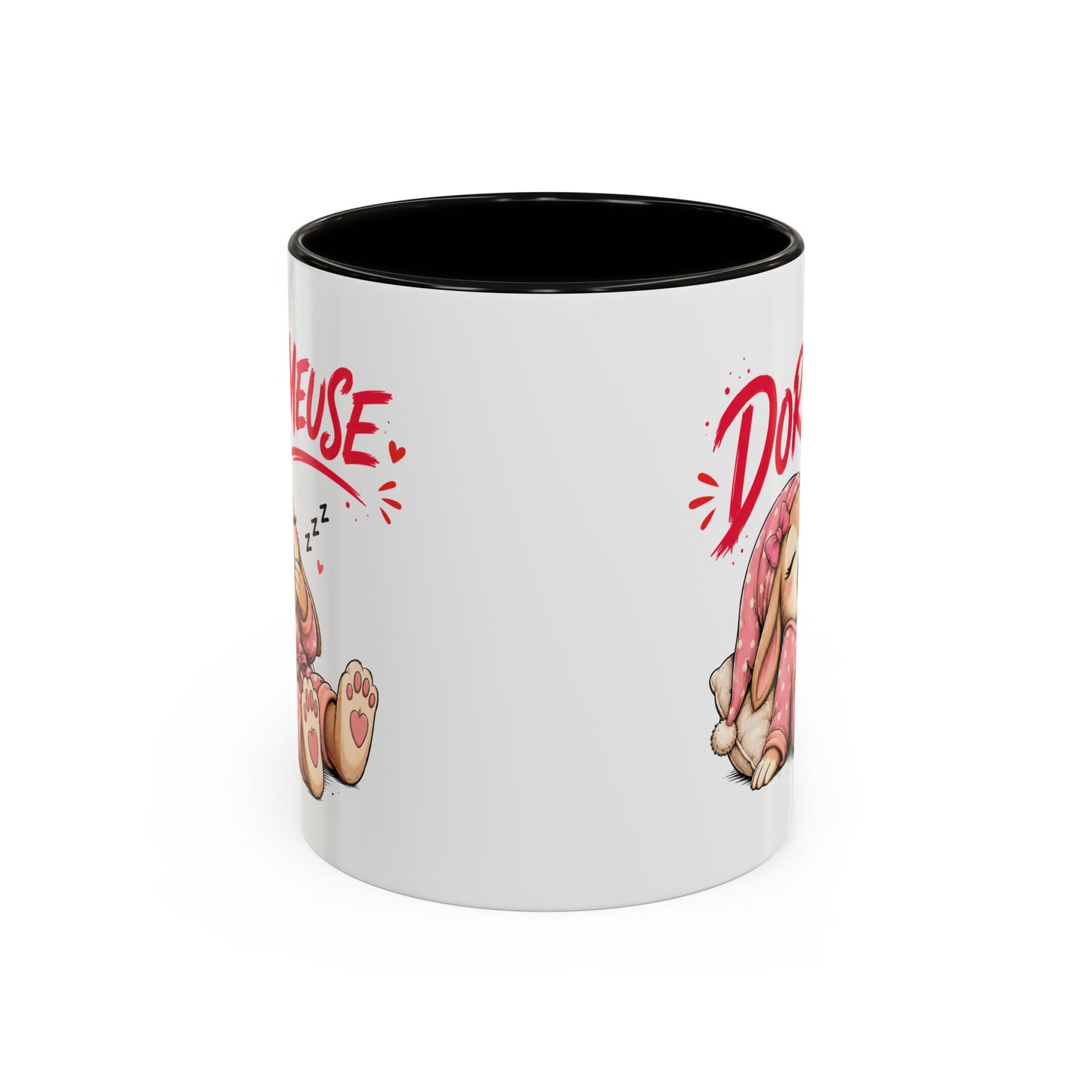 Tasse Dormeuse – Mug Humour Femme Fille avec Lapine Endormie – Cadeau Original 325ml