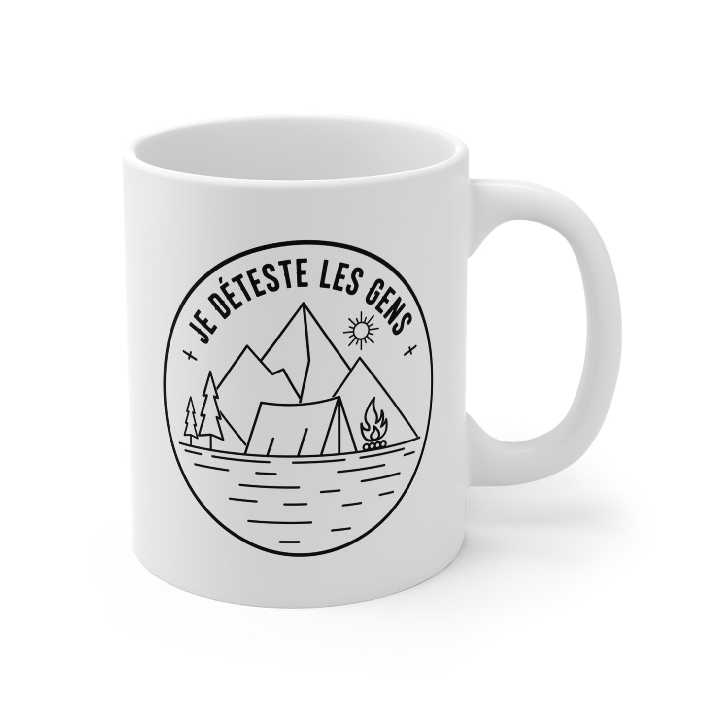Mug Camping Homme et Femme – Tasse Humour Campeur Amoureux Nature Montagne – Idée Cadeau Camping Randonnée Tente Plein Air – 325 ml
