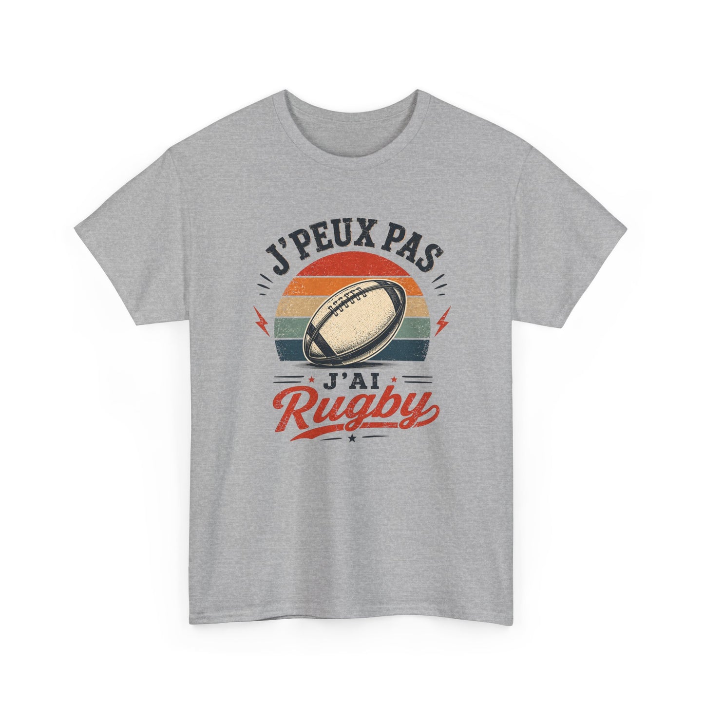 T-Shirt Rugby Homme Femme Enfant – J’Peux Pas J’Ai Rugby – Tee Shirt Ballon Rugby Vintage Cadeau Rugbyman Supporter Sport Équipe