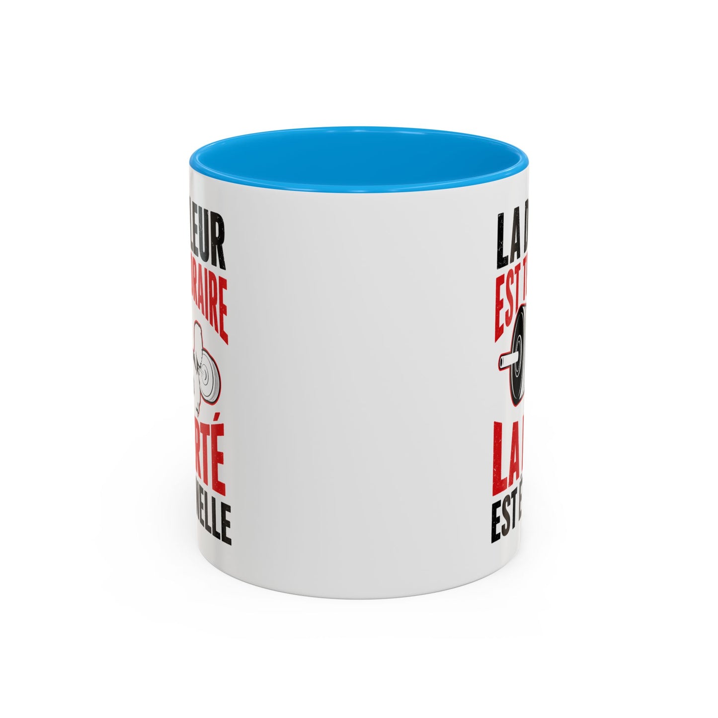 Mug Musculation Fitness – Tasse Sport Haltérophilie – Cadeau Original Homme et Femme, Salle de Sport Noir Bleu Rouge