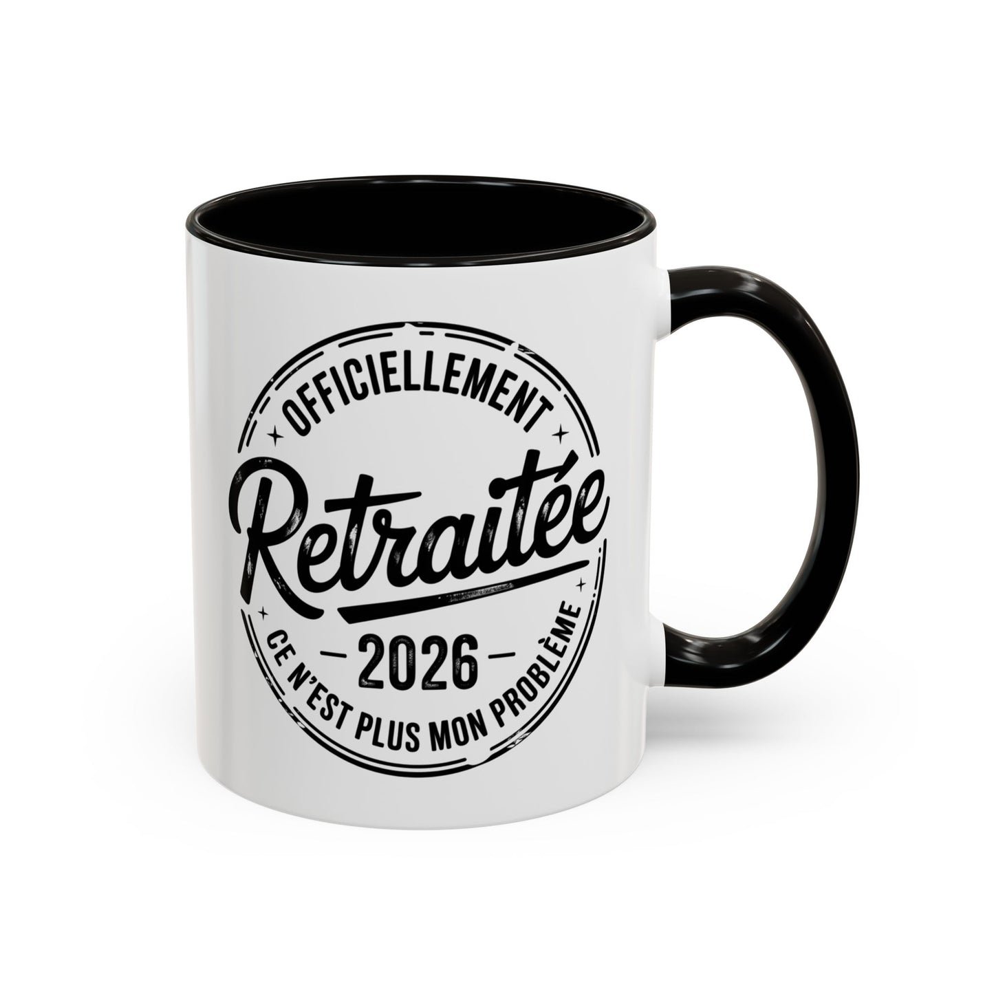 Mug Retraite 2026 Femme – Tasse Officiellement Retraitée Vintage – Cadeau Départ Collègue Femme