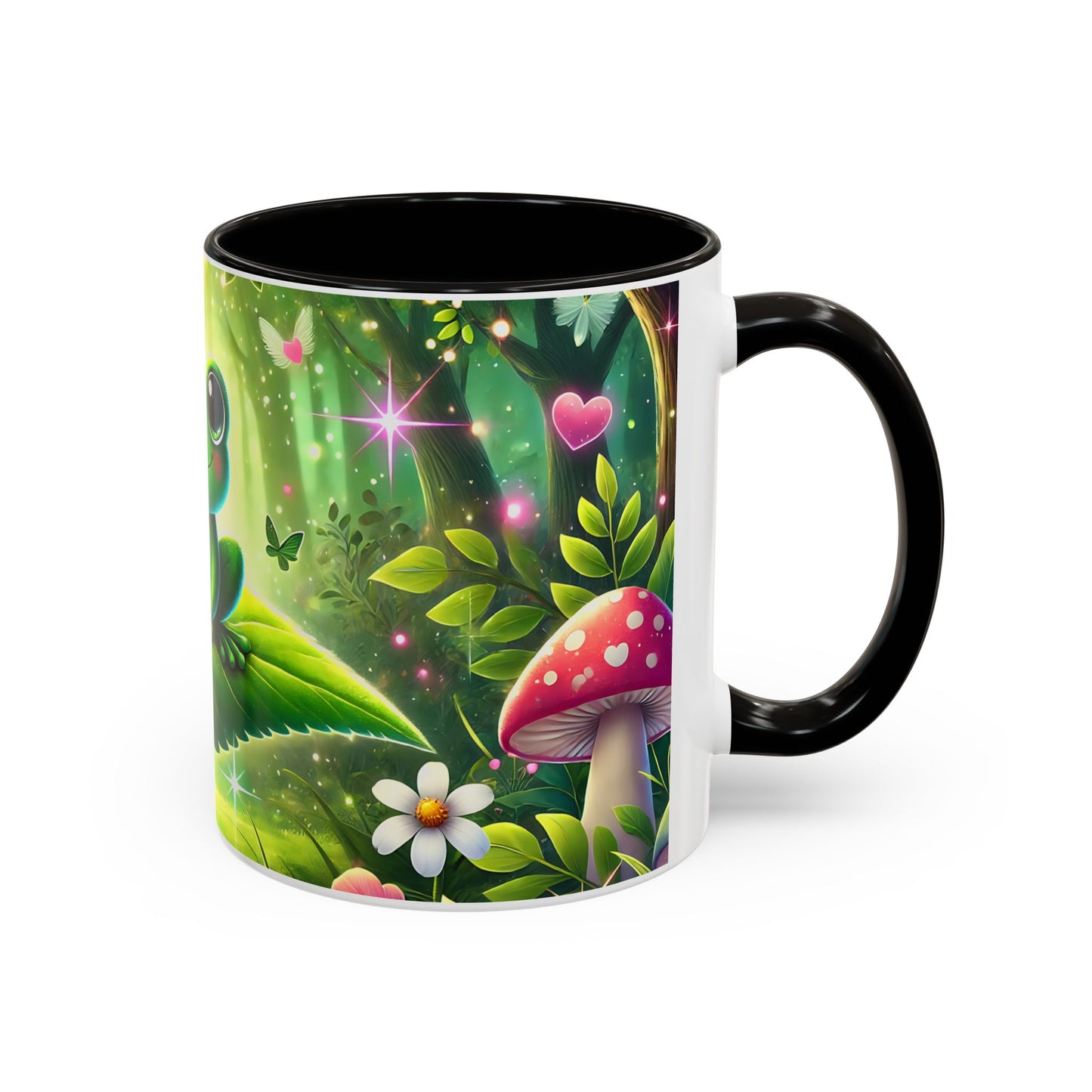 Mug Grenouille Kawaii – Tasse Féérique Forêt Magique et Champignons – Cadeau Cute Femme Enfant 325ml