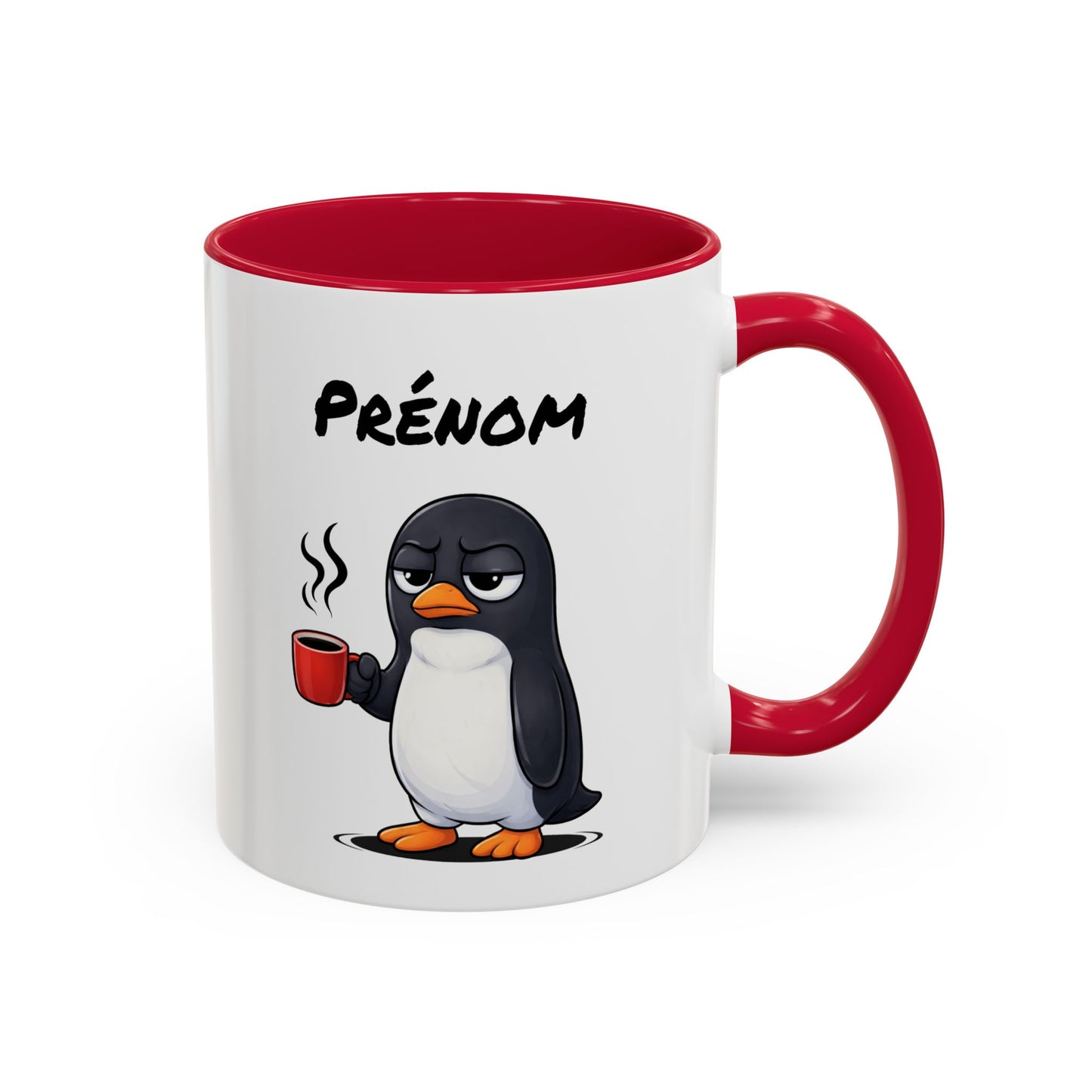Mug Pingouin Fatigué Personnalisable 325ml – Tasse Café Humour Animal Mignon Drôle Réveil Difficile