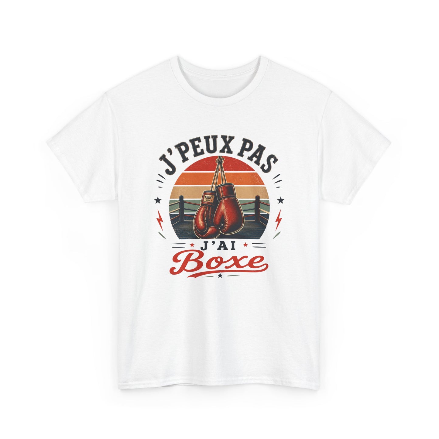 T-Shirt Boxe Homme Femme – J’Peux Pas J’Ai Boxe – Tee Shirt Boxeur Boxeuse Vintage Gants Ring Entraînement Sport de Combat Cadeau Passion Boxe