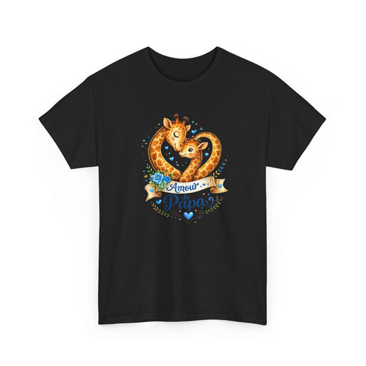 T-Shirt Amour de Papa Girafe – Design Mignon Père Enfant – Cadeau Fête des Pères