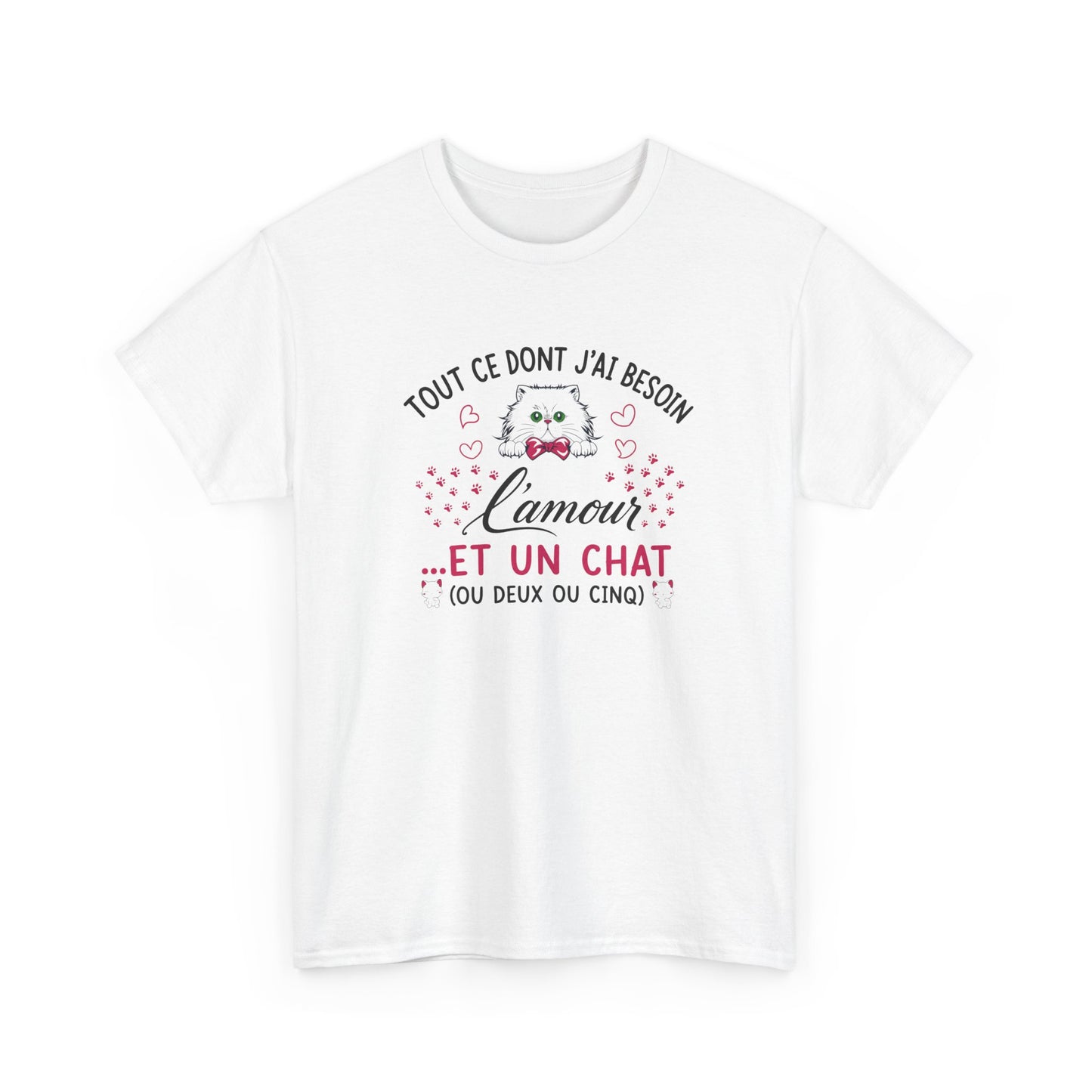 Tee Shirt Chat Homme Femme – Amour des Chats et Humour – Idée Cadeau Drôle pour Amoureux des Félins