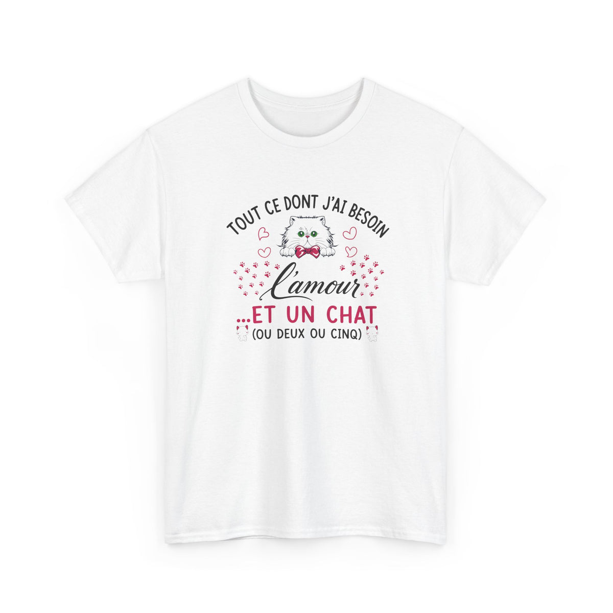Tee Shirt Chat Homme Femme – Amour des Chats et Humour – Idée Cadeau Drôle pour Amoureux des Félins
