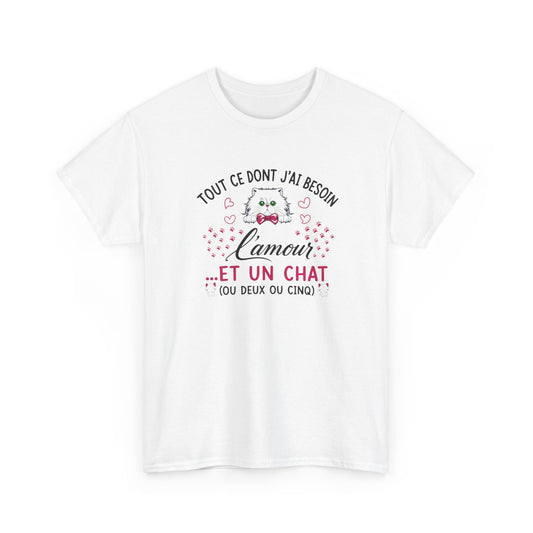 Tee Shirt Chat Homme Femme – Amour des Chats et Humour – Idée Cadeau Drôle pour Amoureux des Félins
