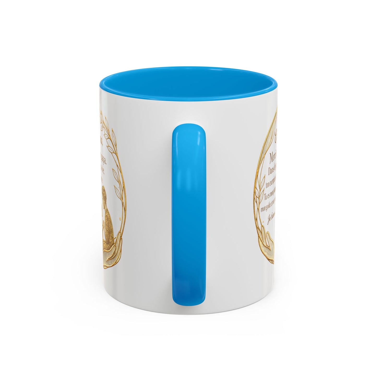 Tasse Papa Message Amour 325ml – Mug Céramique Cadeau Père Élégant Doré Citation Touchante Famille