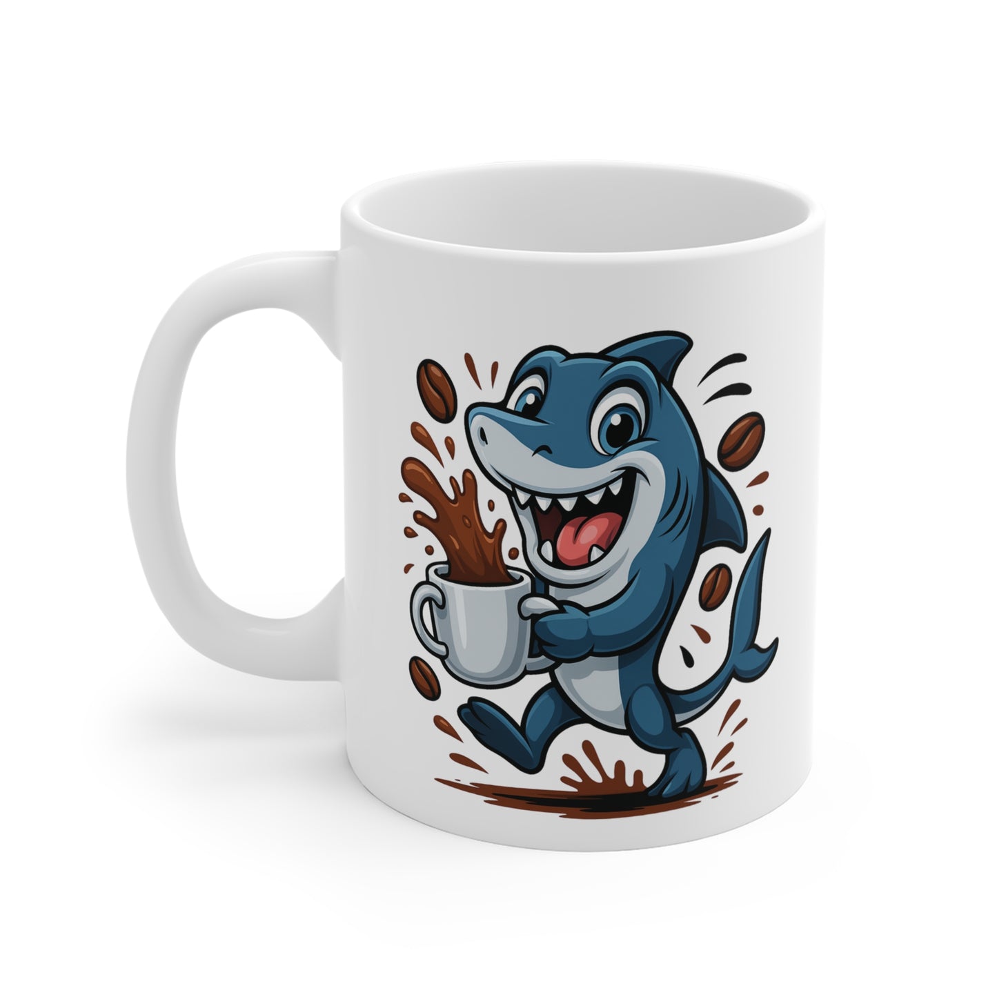 Mug Requin Café – Tasse Céramique 325ml – Design Cartoon Mignon – Cadeau Original Amateur de Café