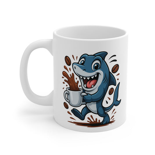 Mug Requin Café – Tasse Céramique 325ml – Design Cartoon Mignon – Cadeau Original Amateur de Café