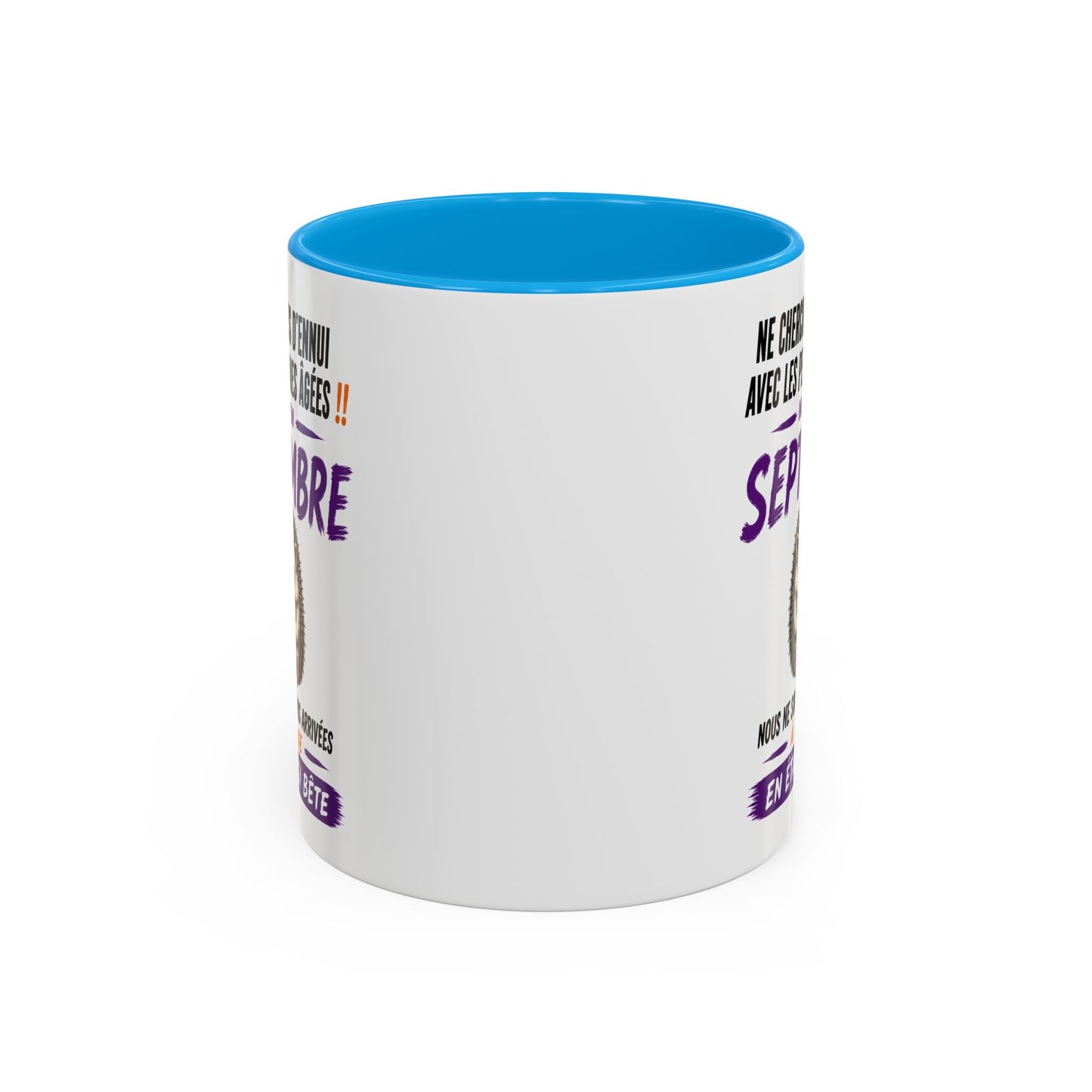 Tasse Humour Personnes Nées en Septembre – Mug Hérisson Drôle Senior Retraité – Cadeau Anniversaire Homme Femme 325ml