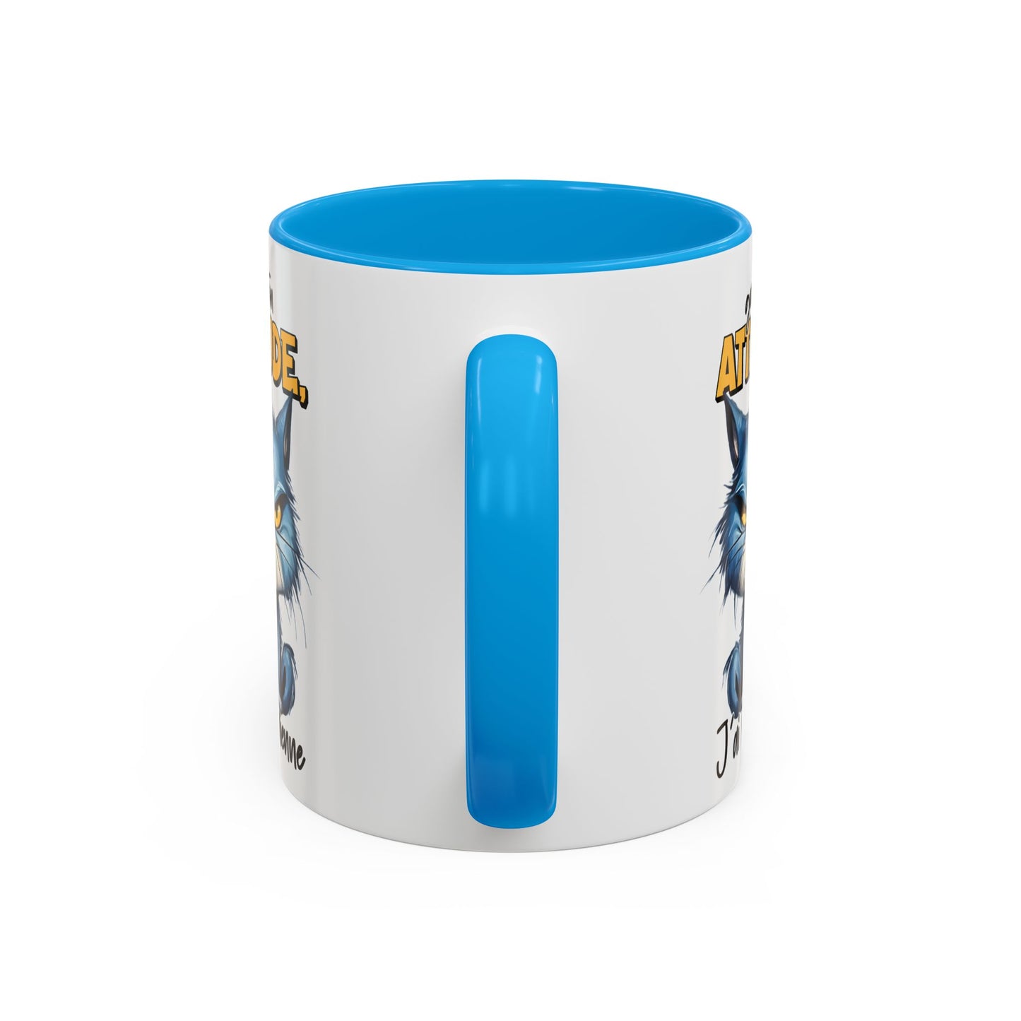Tasse Garde Ton Attitude J’Ai La Mienne – Mug Chat Grincheux Humour Drôle 325ml