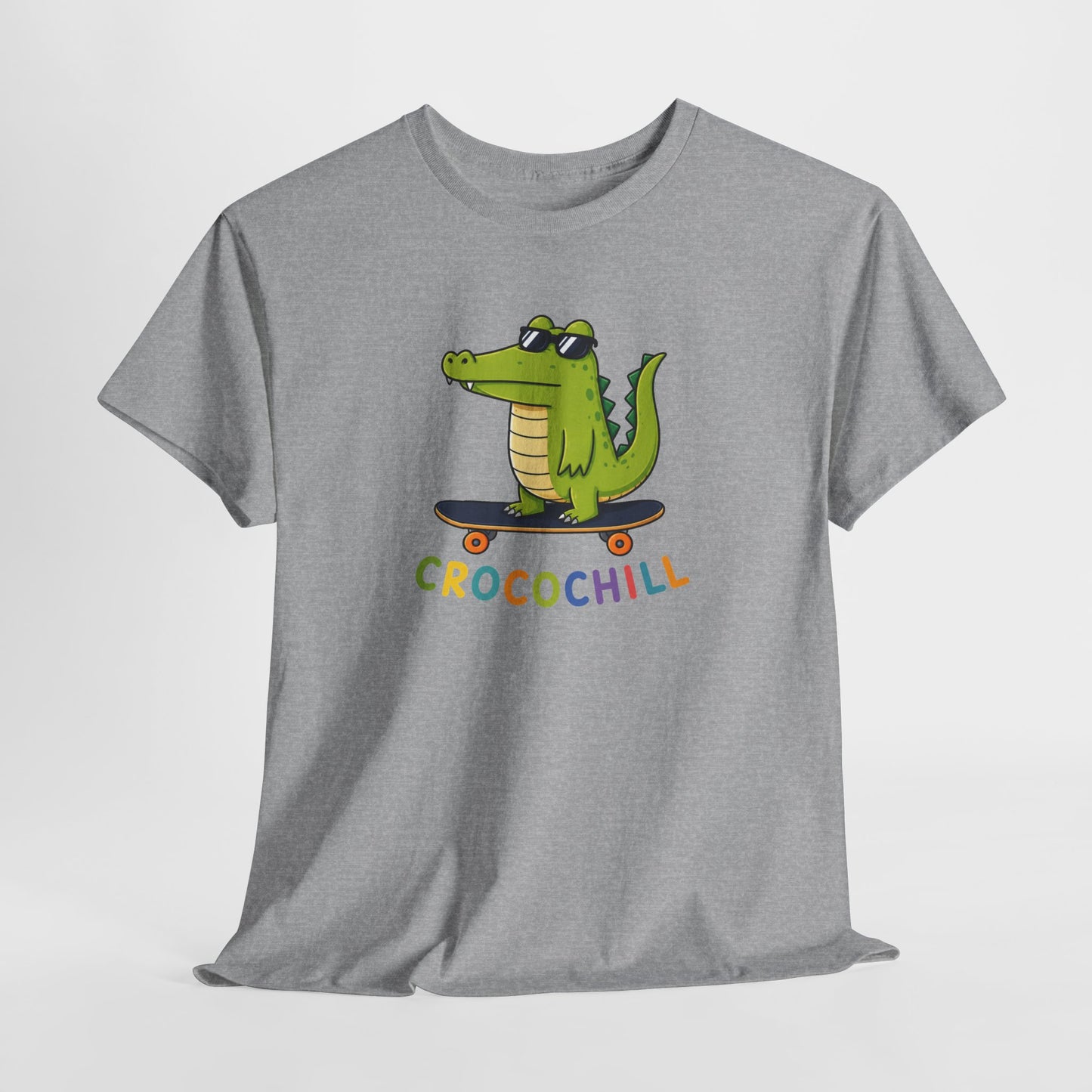 Tee Shirt Crocodile Skateboard Homme et Femme – Croco Chill – T-Shirt Humour Animal