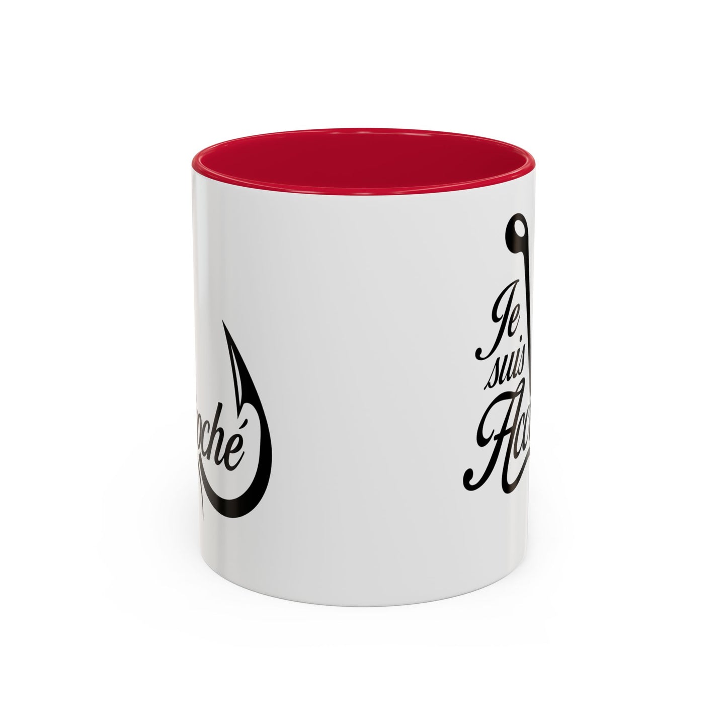 Mug Pêche Humoristique – Tasse Passion Pêcheur – Cadeau Homme Amateur de Poissons, Lac et Rivière – 325 ml Noir Bleu Rouge