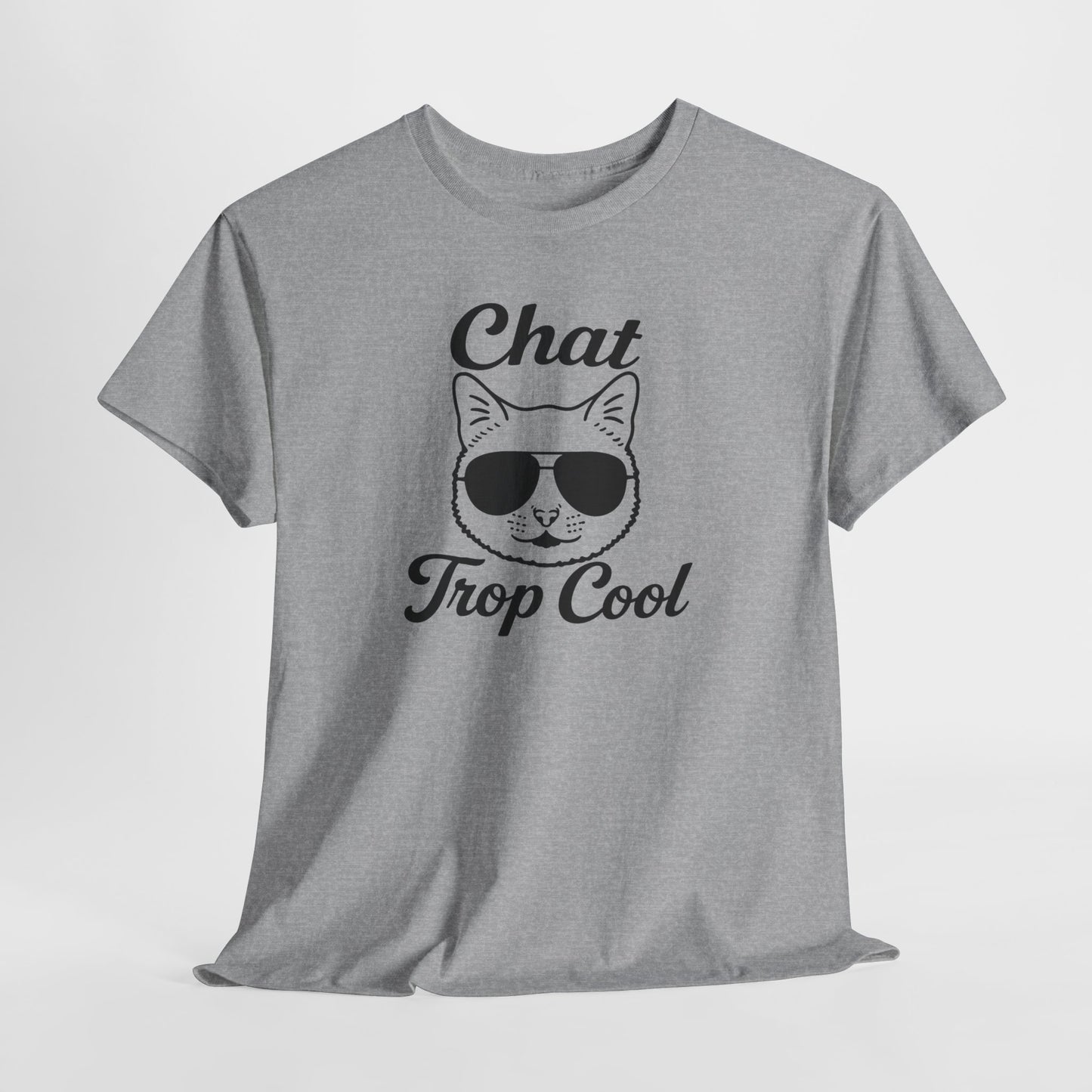 Tee Shirt Chat Homme Femme – Chat avec Lunettes de Soleil – Humour Félin Idée Cadeau Amoureux des Chats