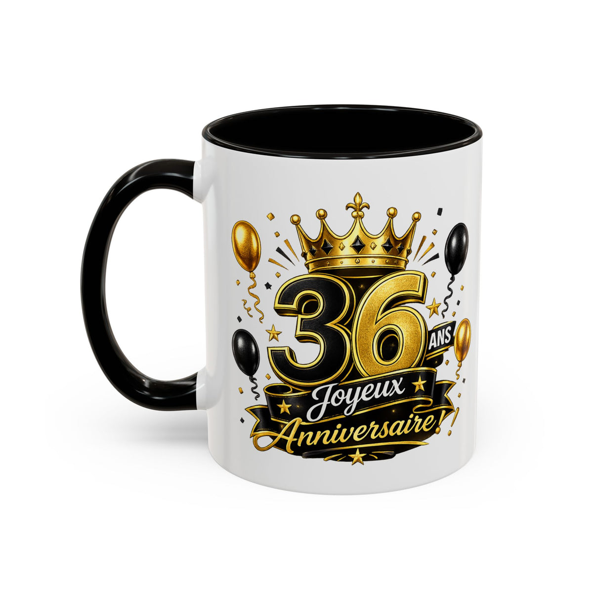 Mug Joyeux 36 Ans – Tasse Anniversaire 36 Ans – Cadeau Original pour Femme Homme – Idée Cadeau 36e Anniversaire Noir Bleu Rouge