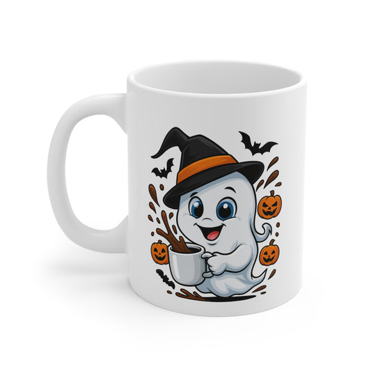 Mug Céramique Fantôme Sorcier Halloween – Tasse Citrouilles Mignonne 325ml – Cadeau Original Café Chocolat