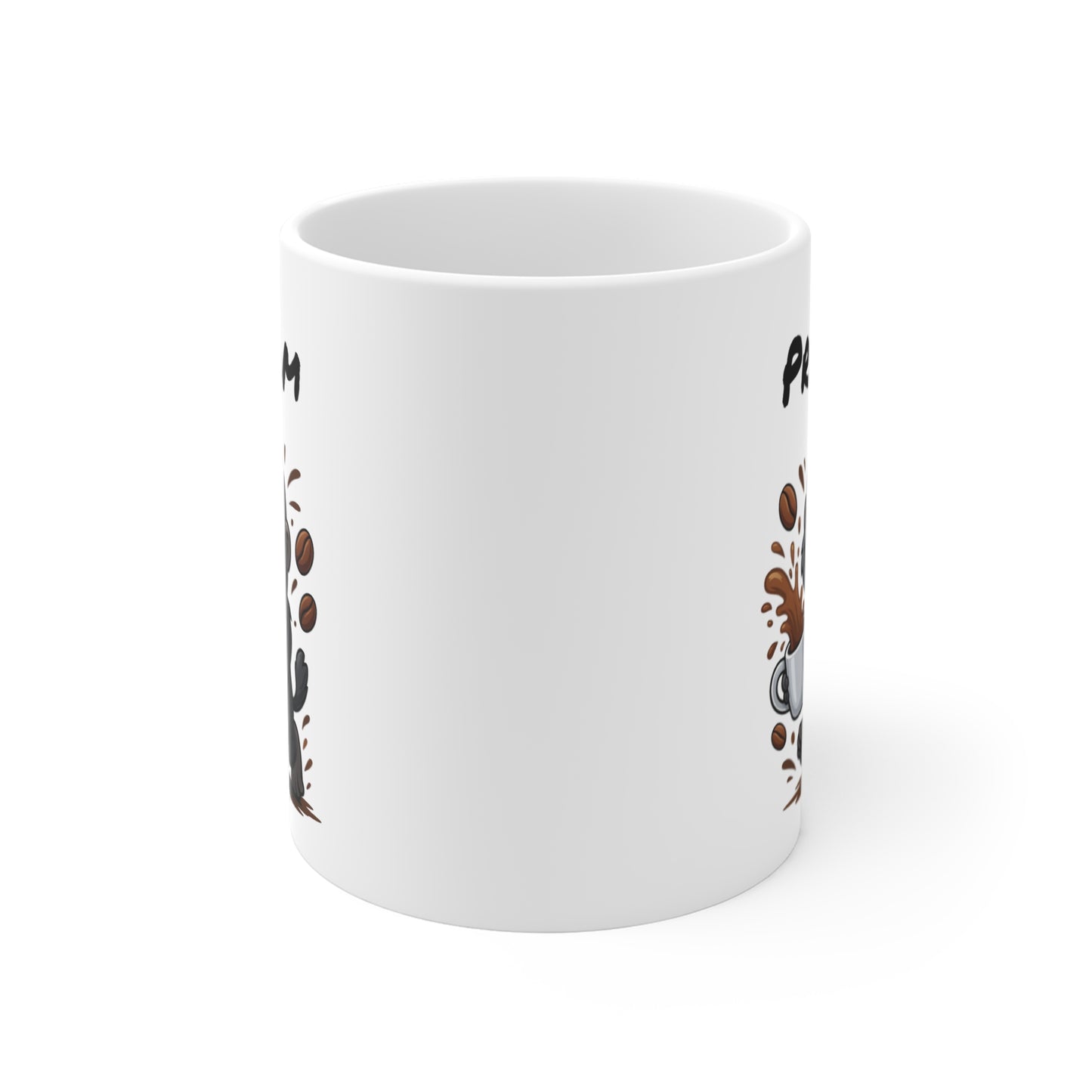Tasse Personnalisable Gorille Café – Mug Prénom Animal Cartoon Céramique 325ml – Cadeau Original