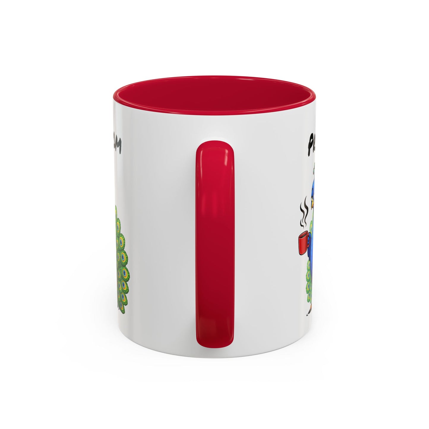 Tasse Paon Fatigué avec Café – Mug Animal Coloré et Humour – Illustration Oiseau Mignon 325ml