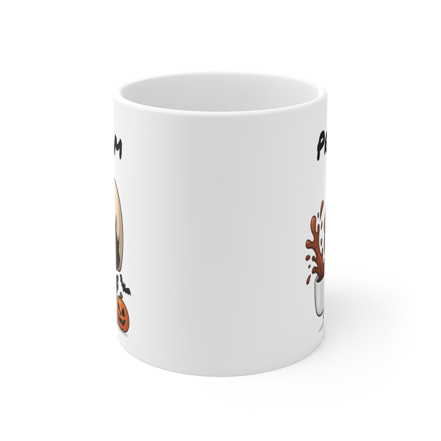Tasse Personnalisable Calimero Poussin Halloween – Mug Prénom Citrouille Mignon 325ml – Cadeau Original Café