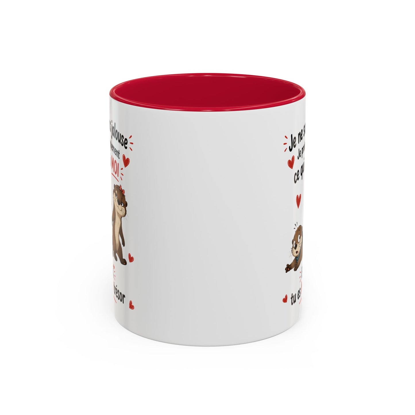 Tasse Je Ne Suis Pas Jalouse Je Protège Simplement Ce Qui Est À Moi – Mug Couple Loutre Humour Amour 325ml
