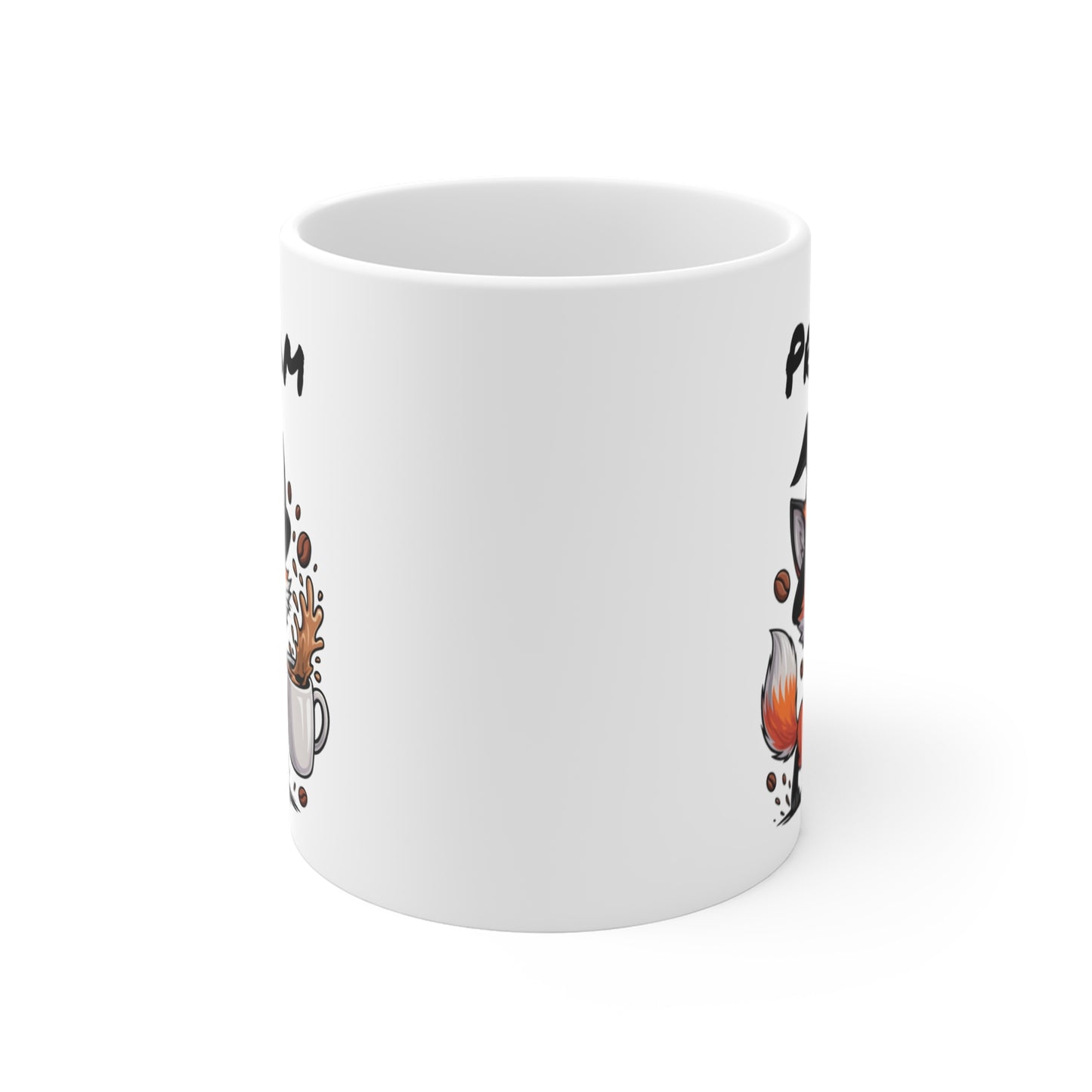 Tasse Personnalisable Renard Sorcier Café – Mug Prénom Céramique 325ml – Cadeau Drôle Halloween Animal Illustré