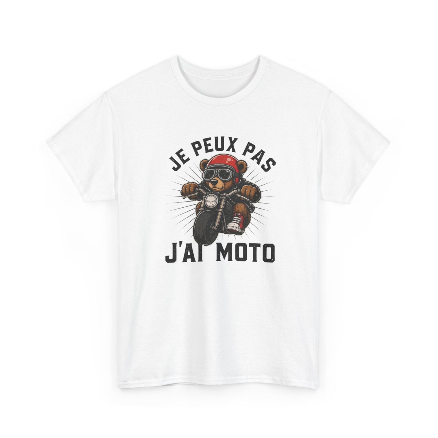 T-Shirt Je Peux Pas J’ai Moto Homme Femme – Tee Shirt Motard Humour – Cadeau Biker Moto Noir Blanc Gris