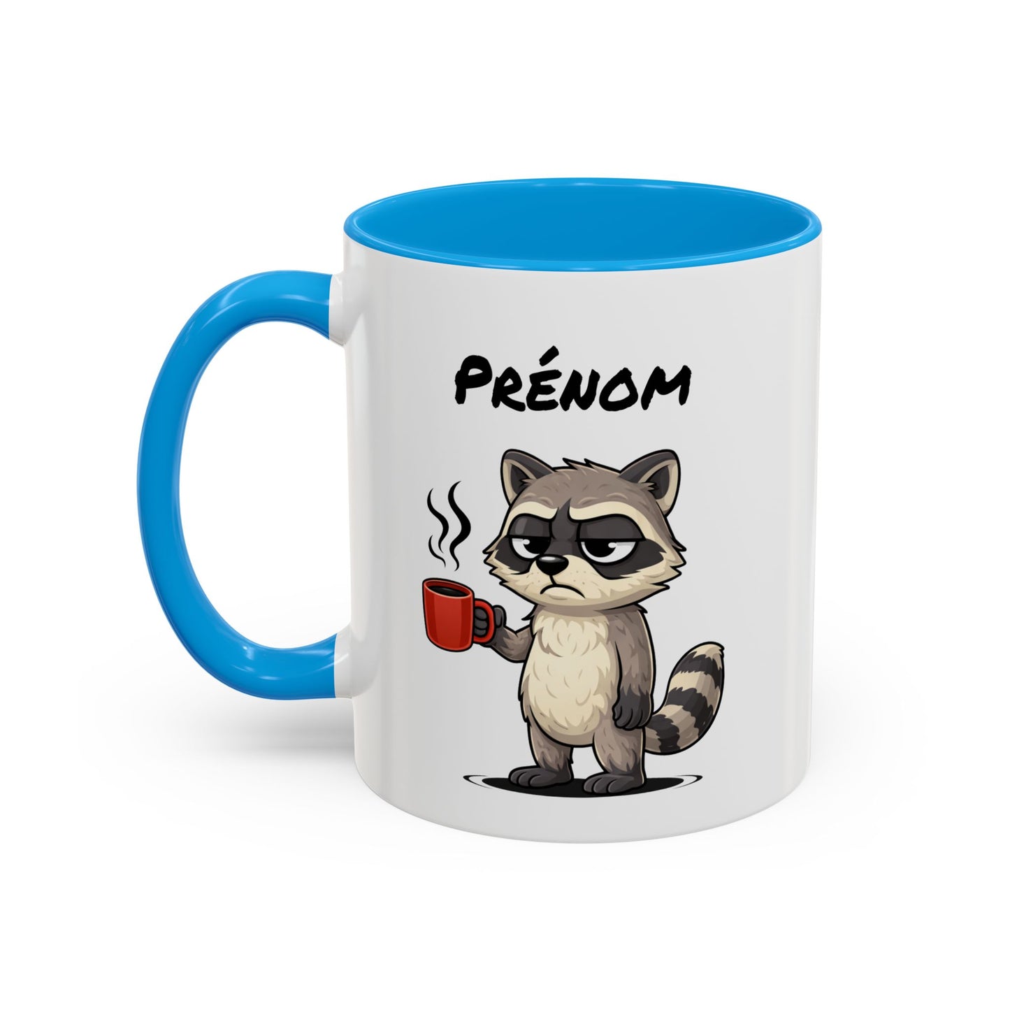 Mug Raton Laveur Fatigué Personnalisable 325ml – Tasse Café Humour Animal Mignon Drôle Réveil Difficile