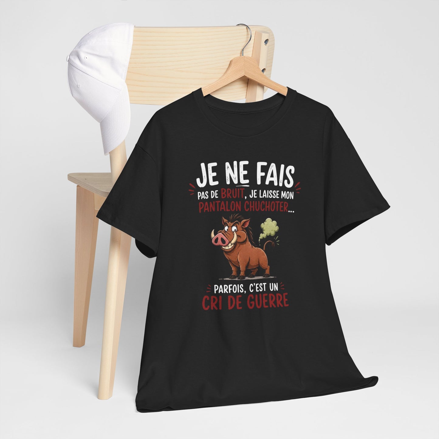 Tee-Shirt Humour Pet Sanglier – Je Ne Fais Pas De Bruit Je Laisse Mon Pantalon Chuchoter – Cadeau Drôle Homme Femme Adulte