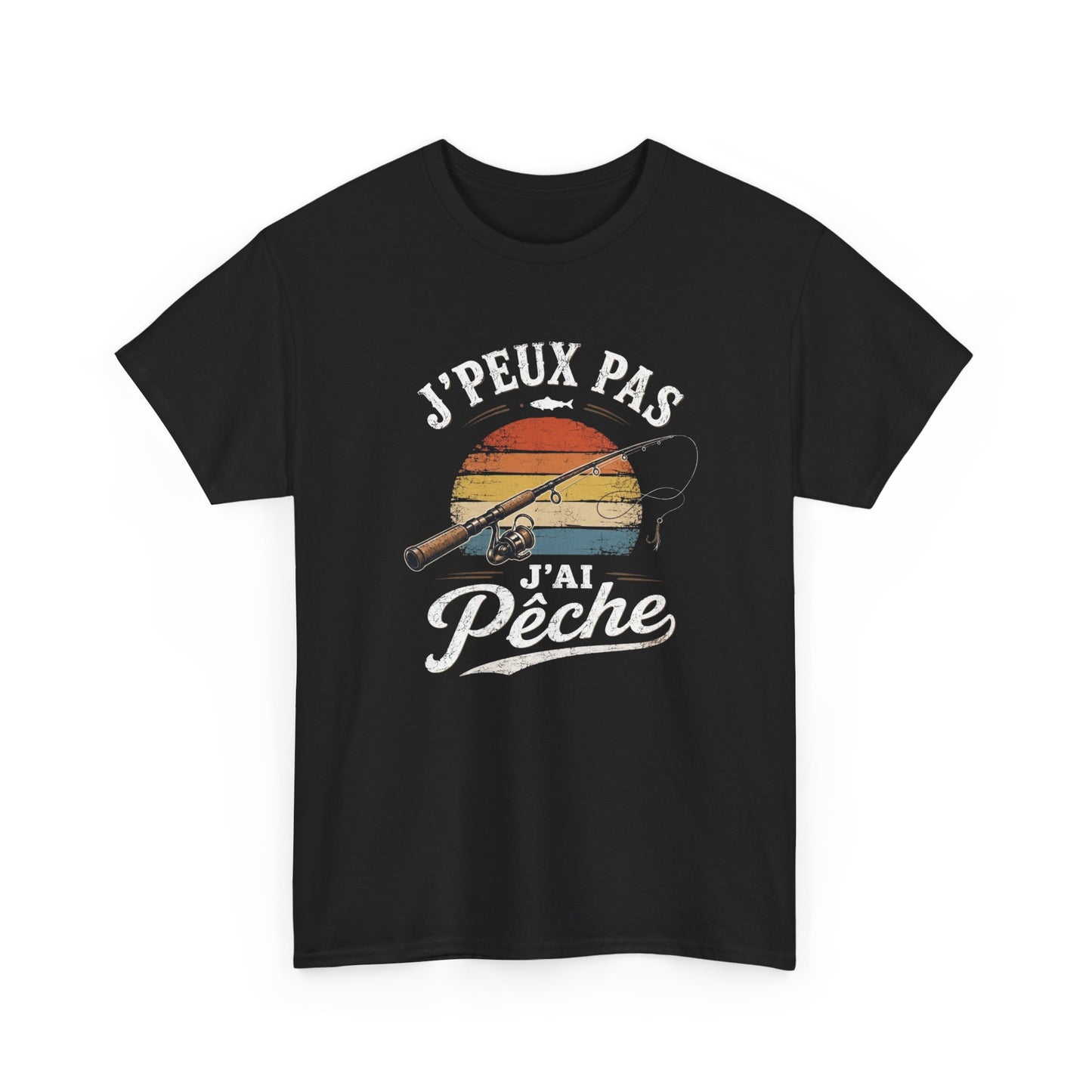 T-Shirt Pêche Humour Homme Femme – J’Peux Pas J’Ai Pêche – Tee Shirt Pêcheur Vintage