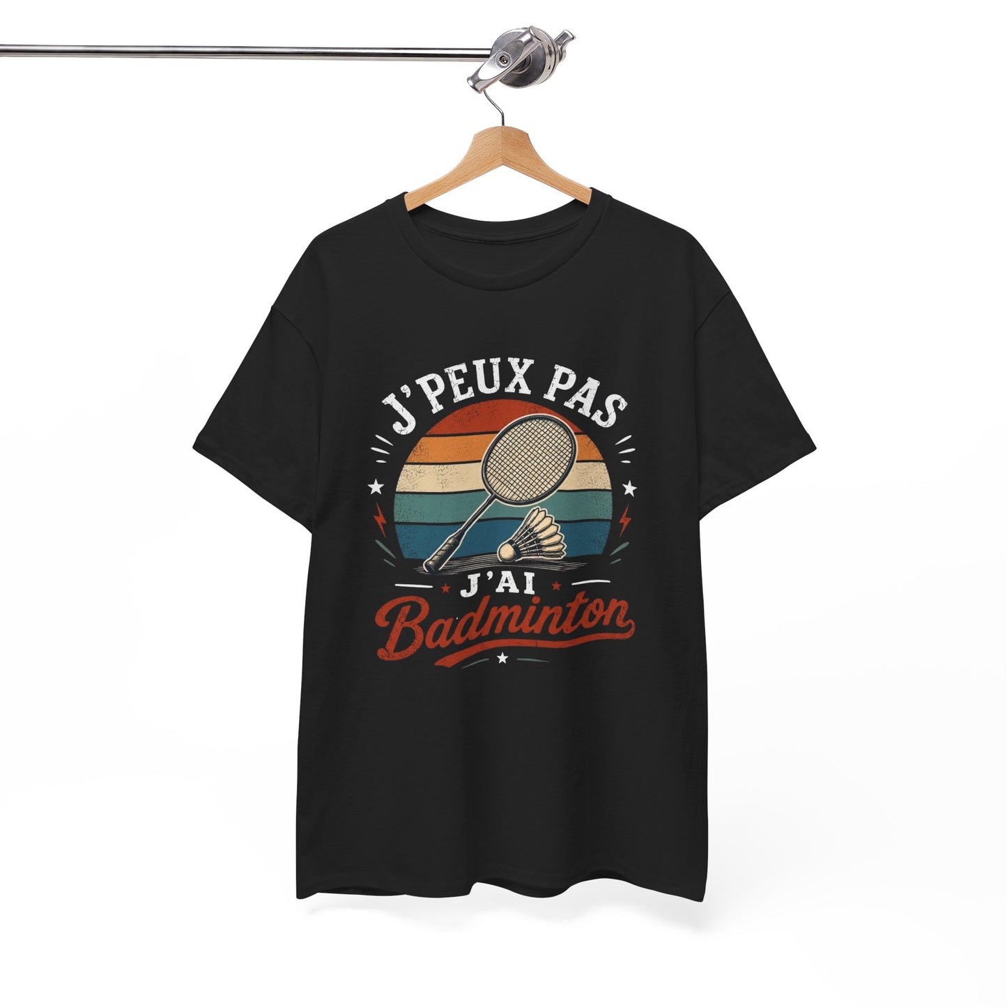 T-Shirt Badminton Homme Femme – J’Peux Pas J’Ai Badminton – Tee Shirt Raquette Volant Vintage Joueur Badiste Sport Entraînement Cadeau Passion Badminton
