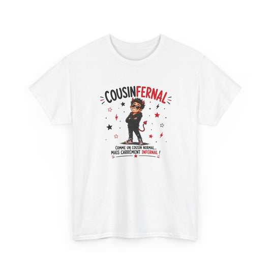 Tee Shirt Cousin Homme – CousinFernal Comme un Cousin Normal Mais Carrément Infernal – T-Shirt Humour Famille Cadeau Original