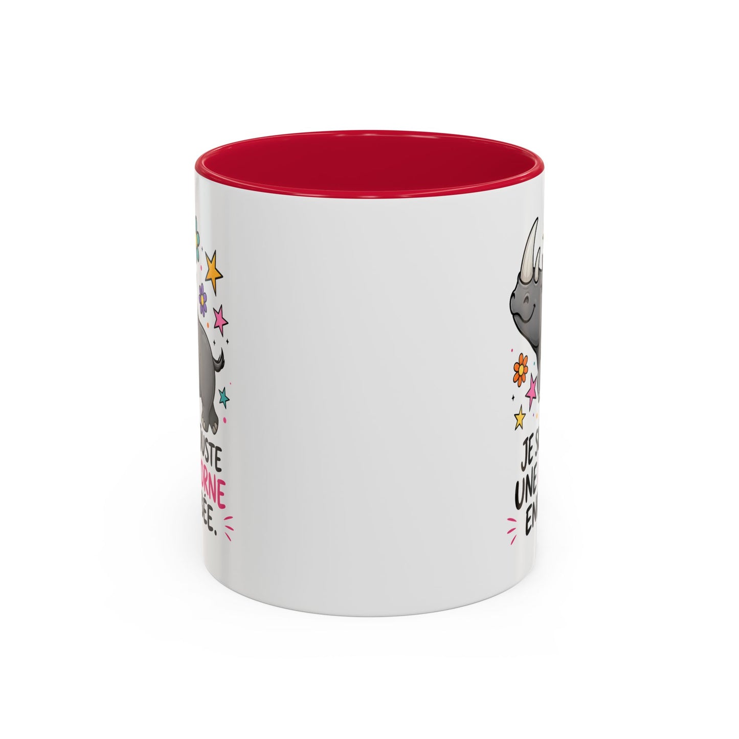 Mug Femme Humoristique – Tasse Rhinocéros Licorne – Idée Cadeau Originale Anniversaire Amie Collègue – 325 ml Noir Bleu Rouge