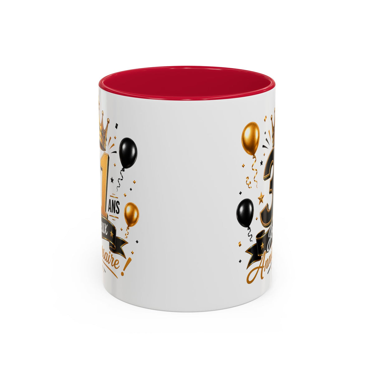 Mug Joyeux 31 Ans – Tasse Anniversaire 31 Ans – Cadeau Original pour Femme Homme – Idée Cadeau 31e Anniversaire Noir Bleu Rouge