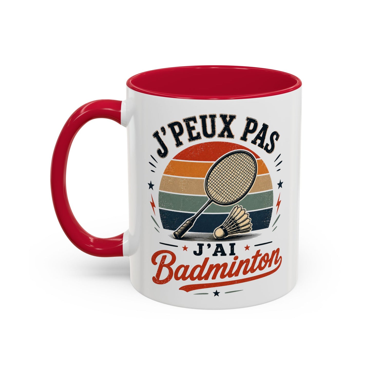 Tasse J’Peux Pas J’Ai Badminton – Mug Badminton Vintage Humoristique – Cadeau Joueur Homme Femme 325ml