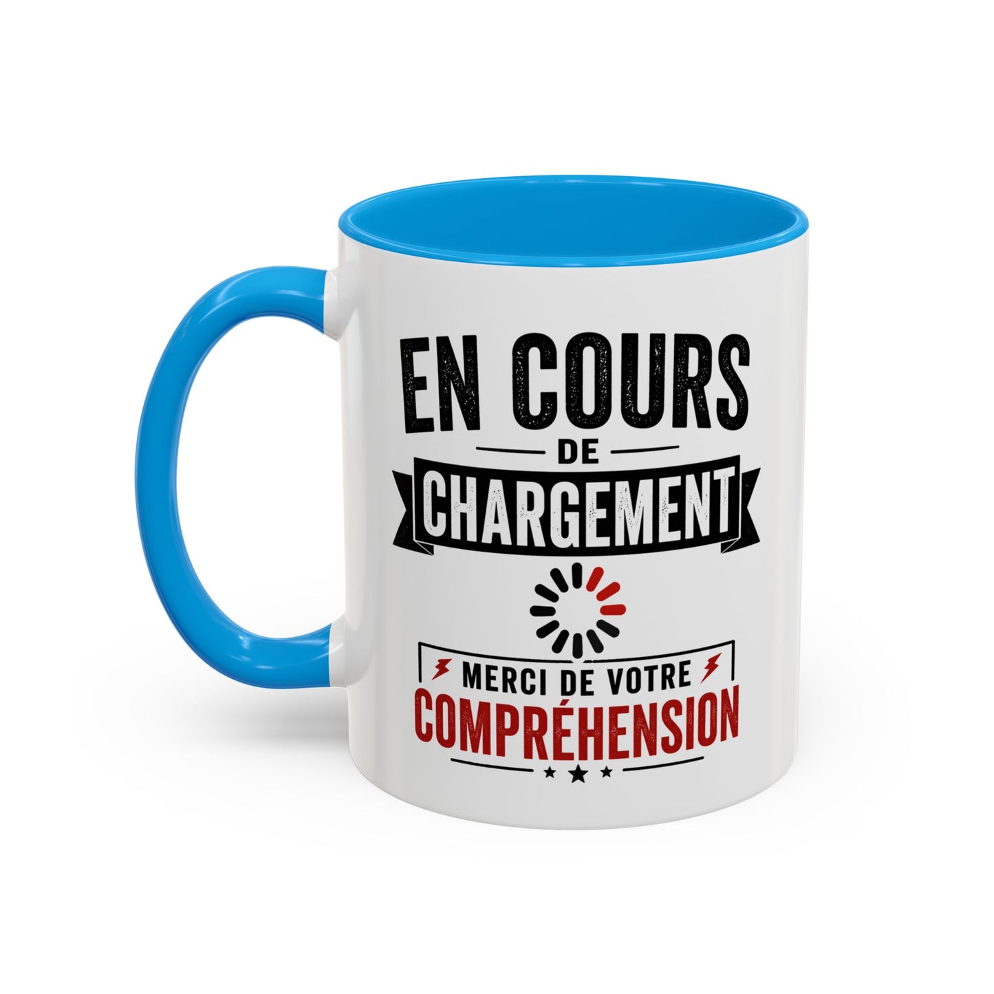 Mug Drôle Couple et Famille – En Cours de Chargement Merci de Votre Compréhension – Cadeau Humour Quotidien 325ml