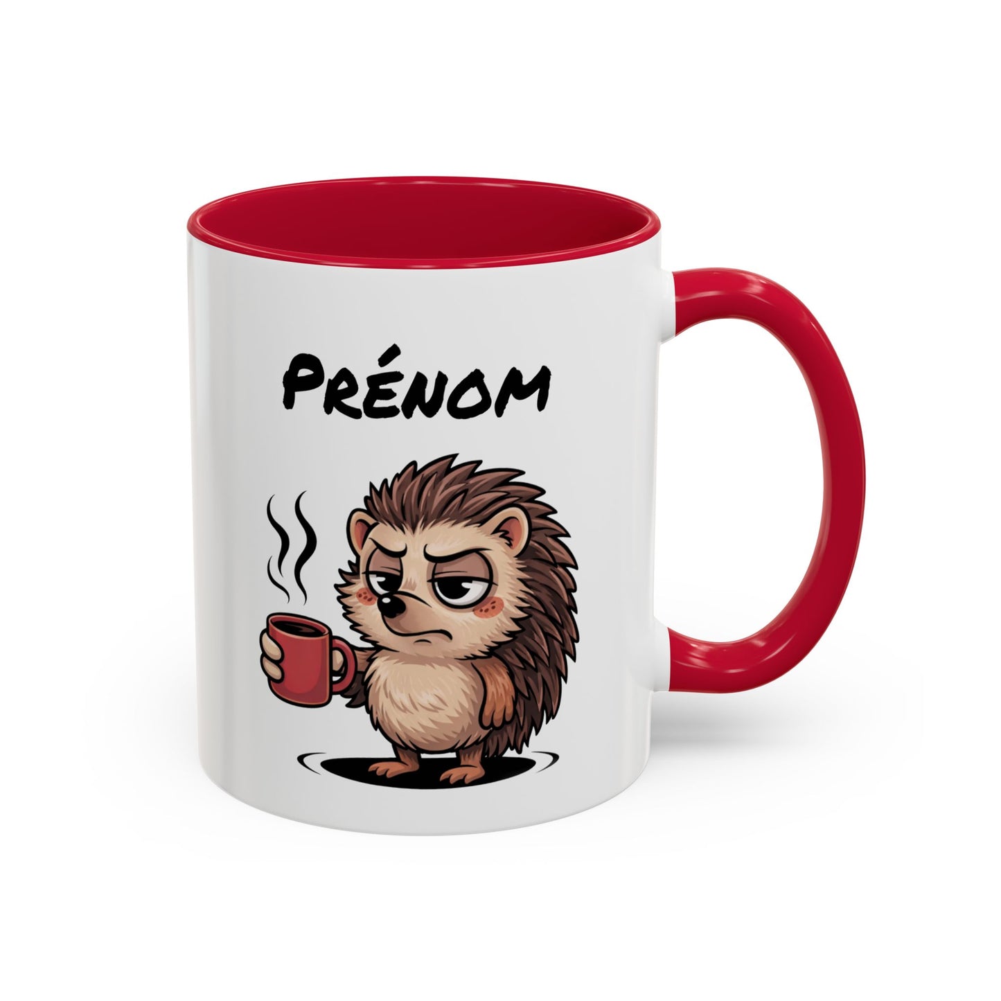 Tasse Hérisson Café Personnalisable 325ml – Mug Céramique Humour Réveil Matin Prénom Cadeau Original