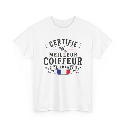 Tee Shirt Homme Coiffeur Cadeau Métier Coiffure Professionnel Salon Barbier Ciseaux France