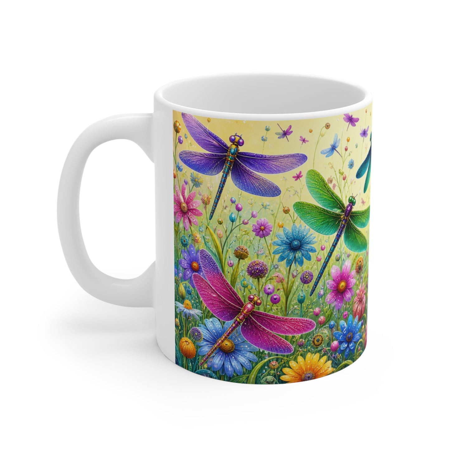 Tasse Libellules Colorées – Mug Floral Nature – Cadeau Femme Homme Enfant 325ml