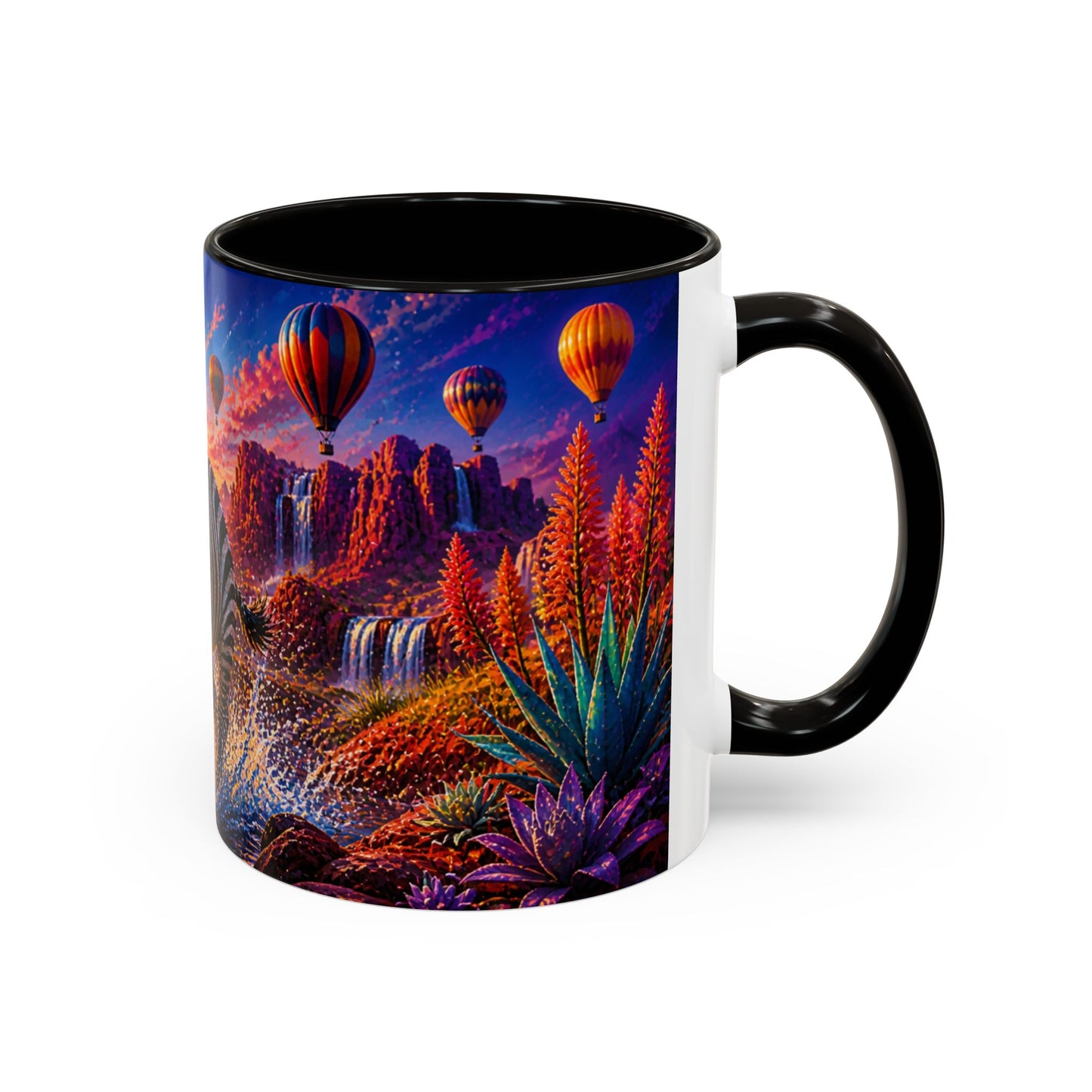 Tasse Zèbre Safari et Fleurs Exotiques – Mug Animal Sauvage Afrique – Design Artistique Coloré – Céramique 325ml