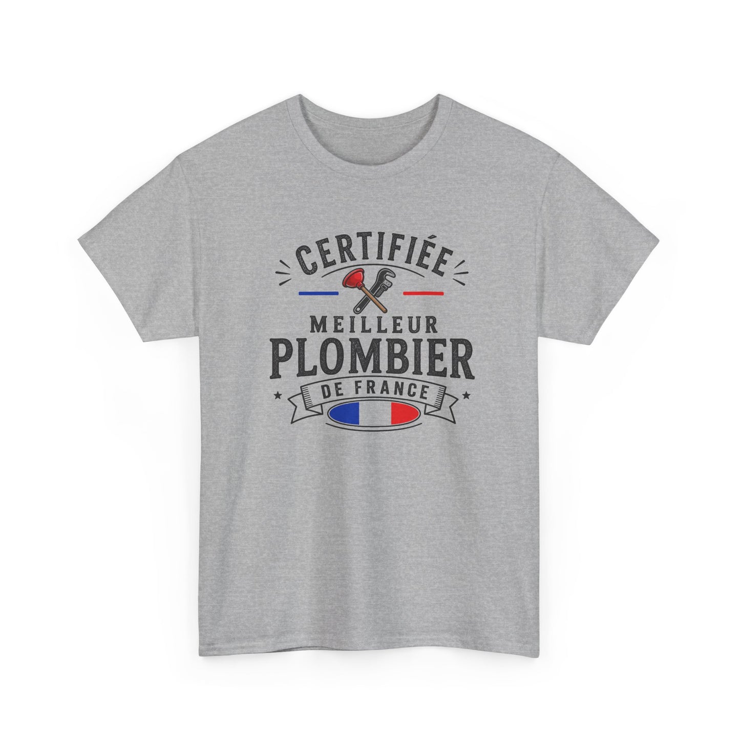 Tee Shirt Plombier Homme et Femme – Certifié Meilleur Plombier de France – T-Shirt Métier Cadeau Original