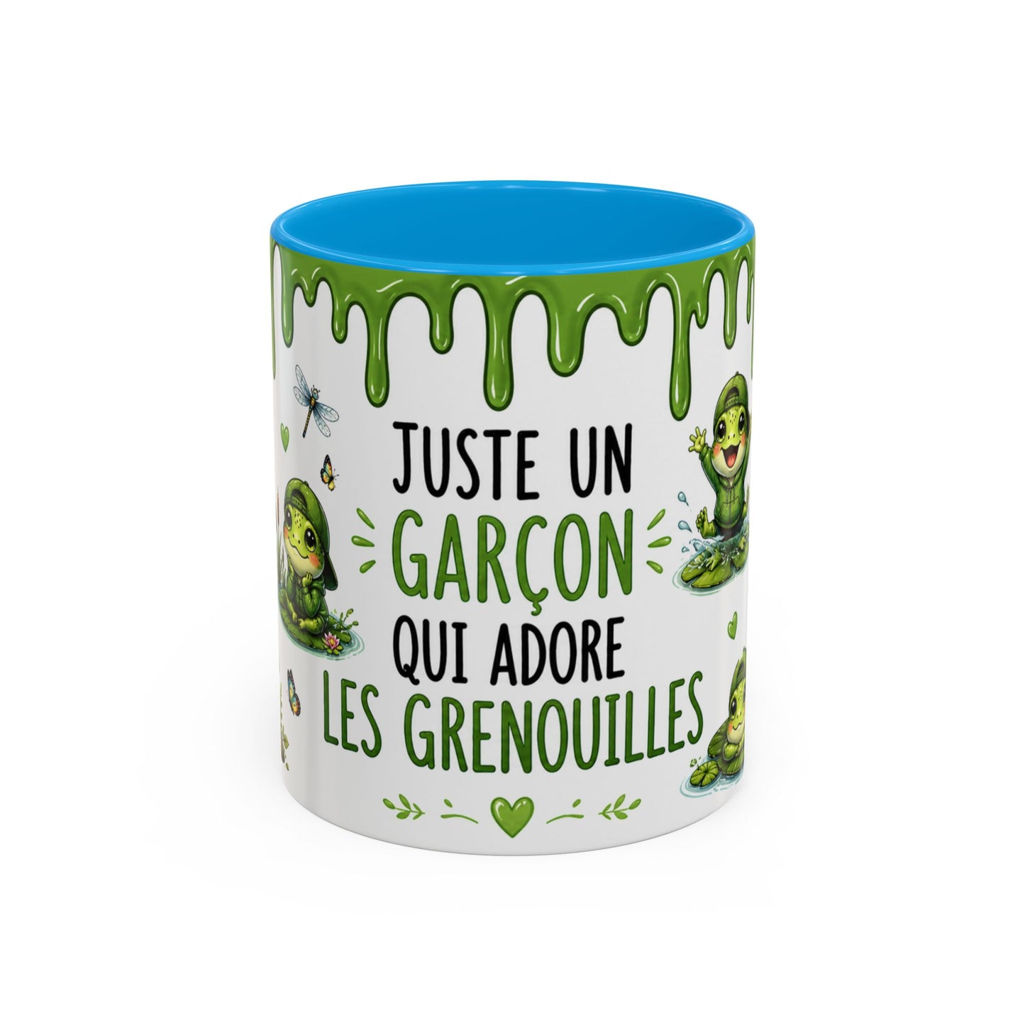 Tasse Humour Grenouille Garçon – Mug Juste Un Garçon Qui Adore Les Grenouilles – Design Kawaii Vert – Céramique 325ml
