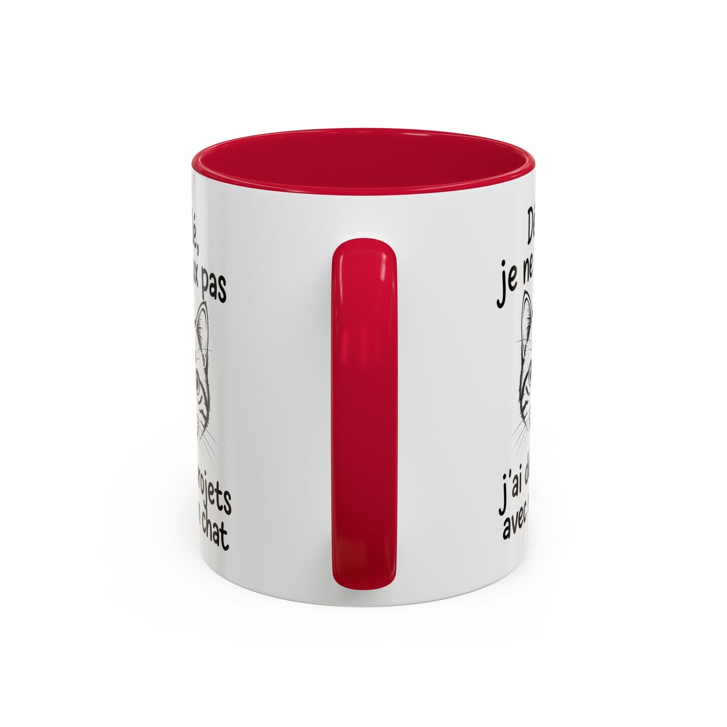 Tasse Chat Homme et Femme – Désolé je ne peux pas j'ai des Projets avec mon Chat – Mug Humour  – Cadeau Original pour Amoureux des Chats – 325 ml